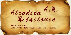 Afrodita Mijailović vizit kartica